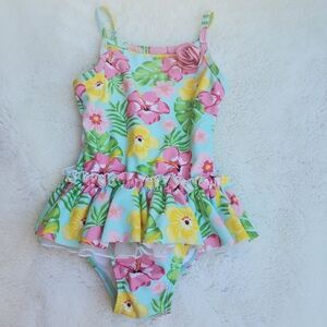 Floral Kids Swimwear with Ruffle Skirt Size 18m
